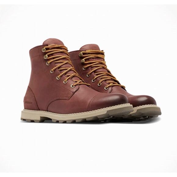 SOREL Madson II Chore Waterproof Leather Lace Up Boots Spice Brown Mens 9 main image 4